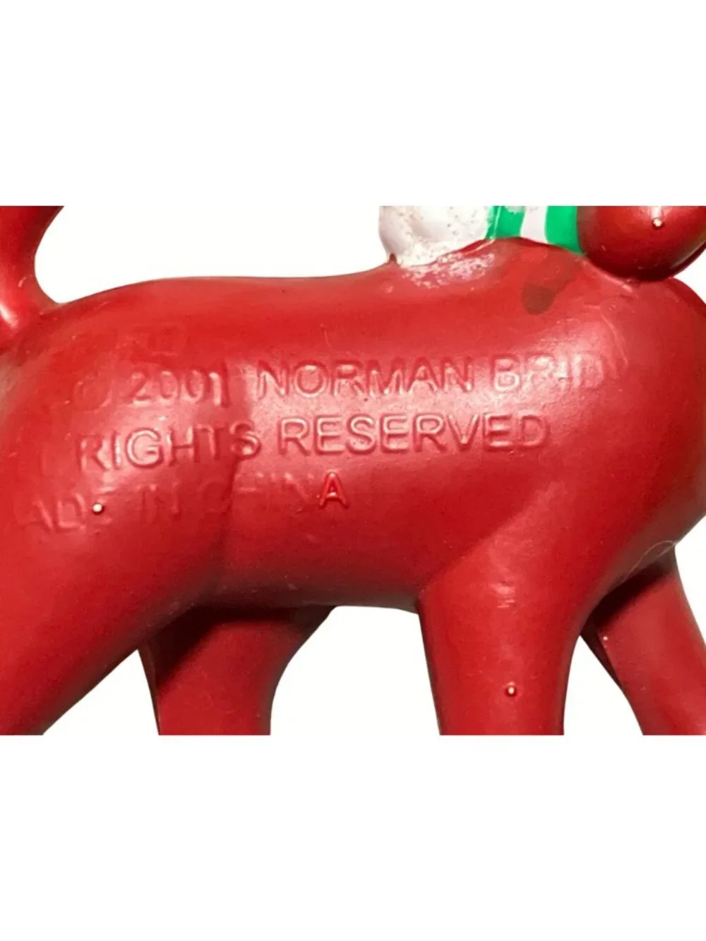 Clifford the Big Red Dog Christmas Ornament With Santa Hat and Scarf